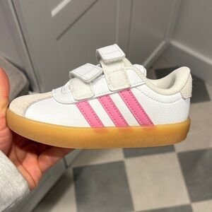 Kids White and Pink Sneakers- ADIDAS